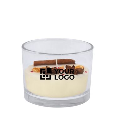 Vela aromática de cera vegetal con aroma a canela y cítricos