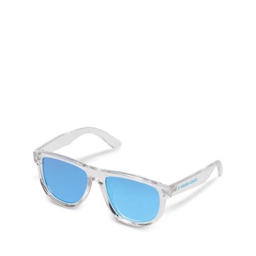 Gafas de sol con montura transparente y lentes espejo UV400
