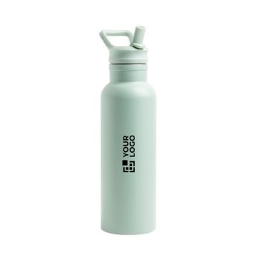 Botella térmica de acero inoxidable con asa fija y pajita plegable 500ml
