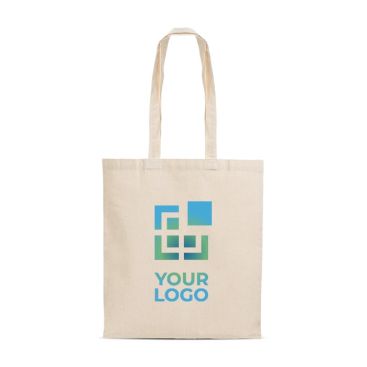 Bolsa de algodón con asas largas e interlock resistente 240 g/m2