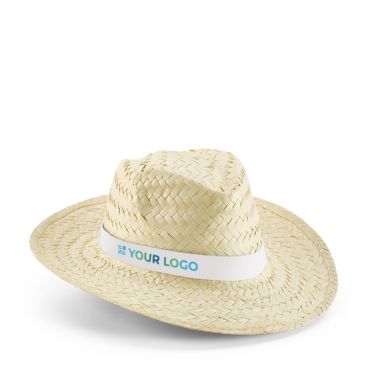Sombrero hecho de paja natural que incluye cinta sublimada