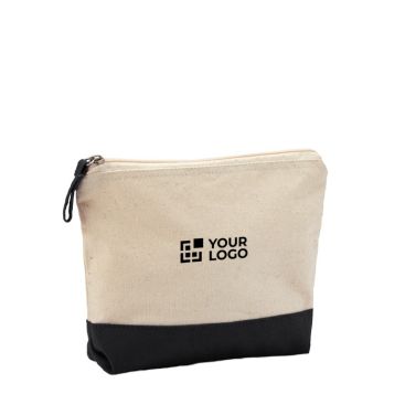Neceser algodón bicolor con cremallera y tirador a juego 280 g/m2