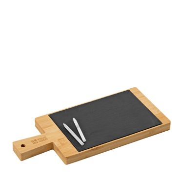 Tabla de cortar de bambú con asa grande y pizarra decorable Tabla de cortar de bambú con asa grande y pizarra decorable