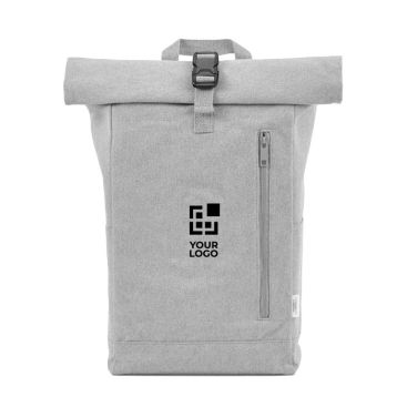 Mochila ecológica roll-top con base reforzada y bolsillo frontal 16L