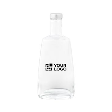 Botella de vidrio fabricada en UE con tapa plateada antigoteo 700ml