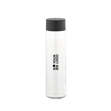 Botella cilíndrica de vidrio con tapa de rosca antigoteo 520ml