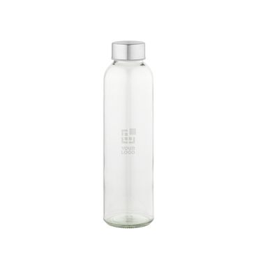 Botella de vidrio con tapa de rosca plateada antigoteo 510ml