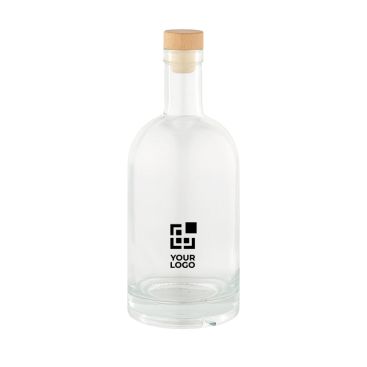 Botella con cuerpo de cristal con tapa de madera hermética 780ml