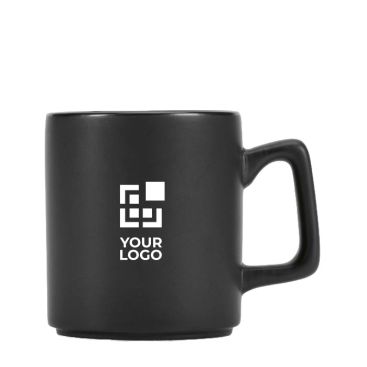 Taza de cerámica con acabado mate y asa tipo cuadrada 260ml