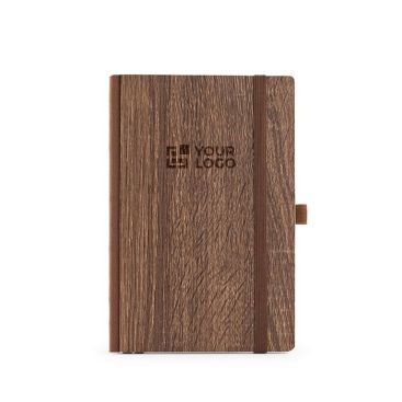 Libreta eco con portada que simula las vetas de madera A5 hojas en blanco