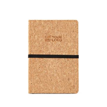Libreta de corcho con cierre elástico y marcapáginas A5 hojas a puntos