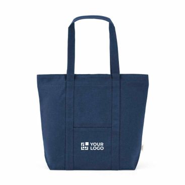 Bolsa de la compra de algodón reciclado con cremallera 360 g/m2