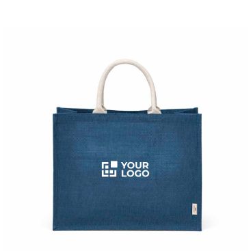 Bolsa de la compra de yute laminado con asas de algodón 20L