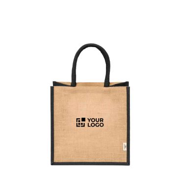 Bolsa de la compra de yute laminado con asas de algodón 16L
