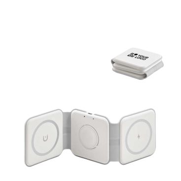 Cargador inalámbrico 3 en 1 con USB-C y carga rápida magnética 15W