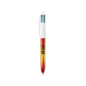 Bolígrafo de plástico con acabado metálico con tinta 4 colores Flags BIC®