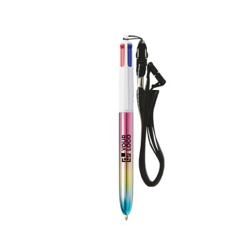 Bolígrafo de plástico efecto degradado metálico y tinta 4 colores BIC®