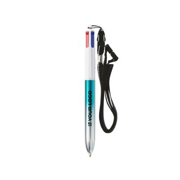 Bolígrafo de plástico bicolor metalizado y tinta de 4 colores BIC®