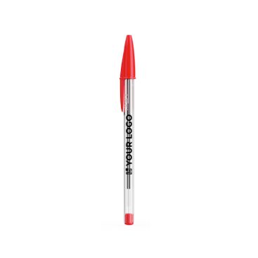 Bolígrafo de plástico transparente clásico con tinta roja BIC® Cristal®