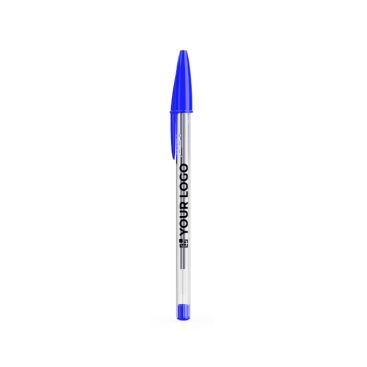 Bolígrafo de plástico transparente clásico con tinta azul BIC® Cristal®