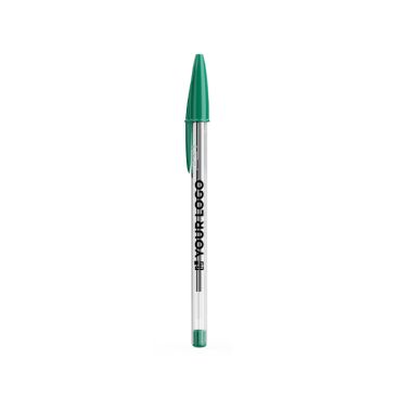 Bolígrafo de plástico transparente clásico con tinta verde BIC® Cristal®
