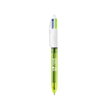 Bolígrafo de plástico con marcador fino y tinta 4 colores Fluo BIC®