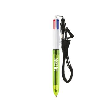 Bolígrafo de plástico con lanyard y tinta 3 colores y 1 marcador BIC®
