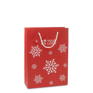 Bolsa navideña grande con copos con logotipo - agotado
