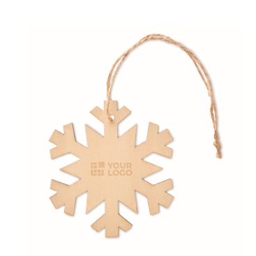 Adorno copo de nieve de madera color madera - Agotado