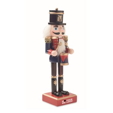 Colgate navideño de madera en forma del clásico Cascanueces grande color azul vista de impresión - Agotado