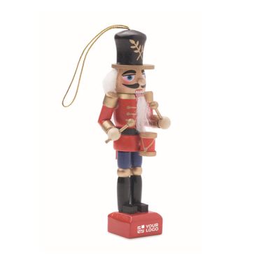 Colgate navideño de madera en forma del clásico Cascanueces pequeño color rojo vista de impresión - agotado
