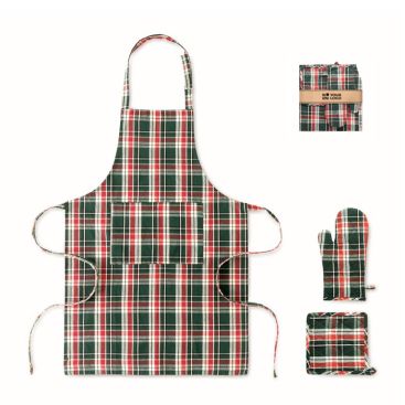 Conjunto de cocina fabricado en algodón en estilo a cuadros 200g/m²