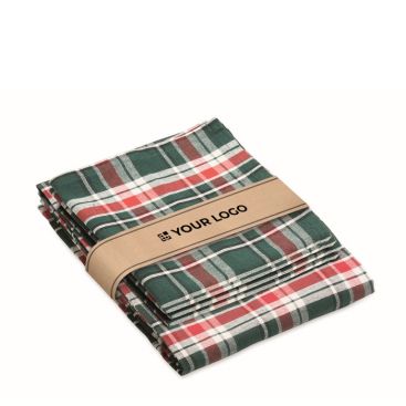 Mantel de algodón a cuadros con 4 servilletas incluidas 200g/m²