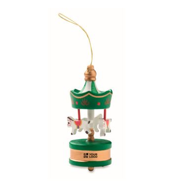 Adorno de carrusel hecho de madera para colgar en árbol de Navidad
