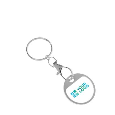 Llavero metálico con ficha para carrito de compra resistente y útil