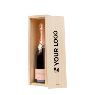 Caja para vino de madera pequeña fabricada en UE con tapa deslizante