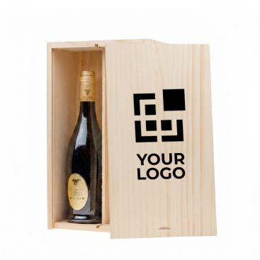 Caja para vino doble de madera fabricada en UE con tapa deslizante