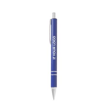 Bolígrafo de aluminio personalizable con diseño moderno y tinta azul