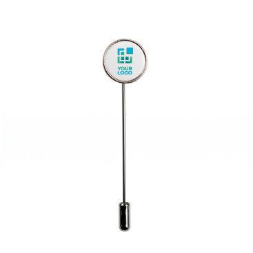 Pin de solapa metálico redondo para congresos y eventos corporativos