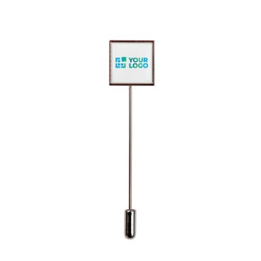 Pin de solapa metálico cuadrado para congresos y eventos corporativos