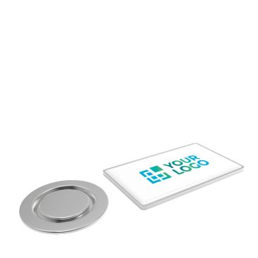 Pin metálico para ropa con cierre magnético rectangular grande
