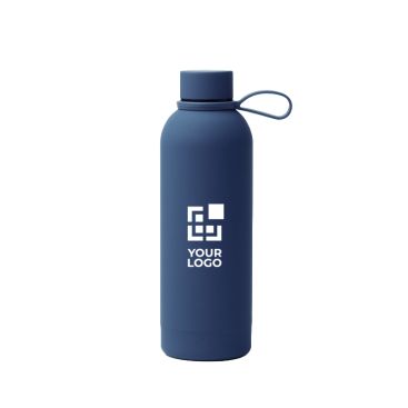 Botella térmica de acero inox reciclado con asa silicona suave 500ml
