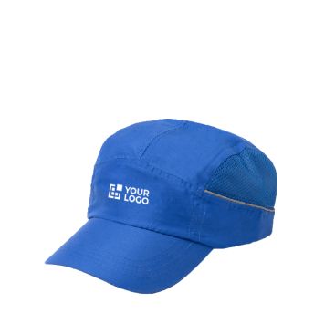 Gorra deportiva con rejilla lateral y cinta reflectante 100 g/m2