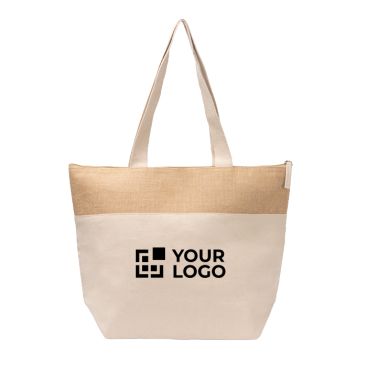 Bolsa nevera de algodón y yute con interior isotérmico 280 g/m2