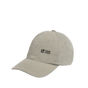 Gorra nylon 6 paneles con cierre ajustable, ojales y cinta antisudor