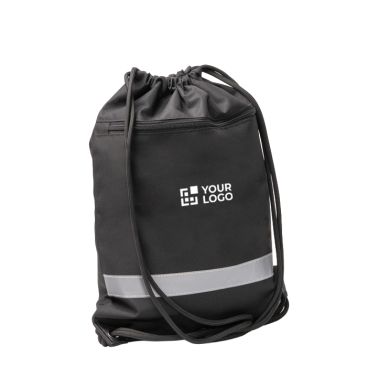 Mochila ecológica de cuerdas ajustables con bolsillo de cremallera