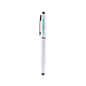 Bolígrafo roller de aluminio reciclado con puntero táctil tinta azul