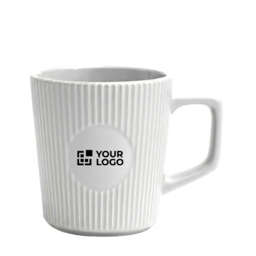 Taza de cerámica con exterior mate y diseño ribeteado 320ml