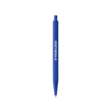 Bolígrafo pulsador con cuerpo hexagonal mate tinta azul