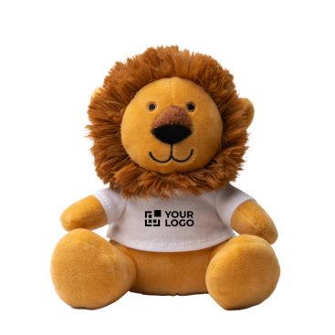 Peluche con forma de animal sentado y camiseta blanca personalizable